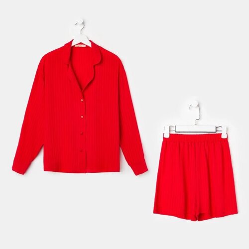 Пижама (шорты, жакет) KAFTAN, красный, размер 40-42