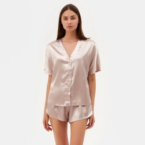 Пижама (сорочка, шорты) женская MINAKU: Light touch цвет бежевый, р-р 48