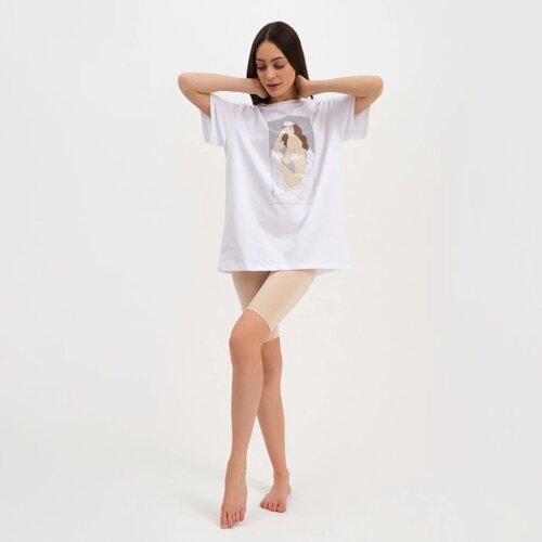 Пижама женская (футболка и шорты) KAFTAN Coffee размер 40-42, цвет белый