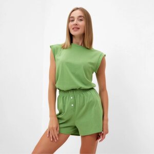 Пижама женская (майка, шорты) MINAKU: Home collection цвет зеленый, р-р 44
