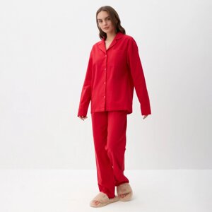 Пижама женская (рубашка и брюки) KAFTAN "Basic" р. 40-42, красный