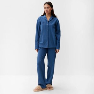 Пижама женская (рубашка и брюки) KAFTAN "Basic" р. 48-50, синий