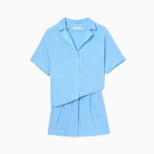 Пижама женская (рубашка, шорты) KAFTAN "Basic" р. 44-46, голубой