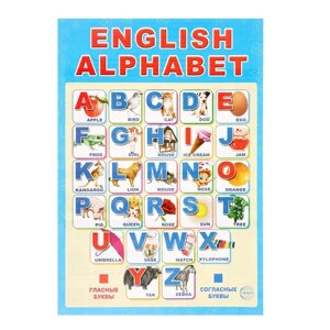 Плакат "Английский алфавит" в упаковке с европодвесом А3
