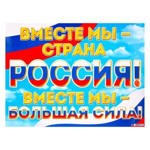 Плакат "Мы вместе - Россия! радуга, 44,5х60 см