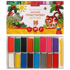 Пластилин GLOBUS "Детский", 16 цветов, 240 г, мягкий