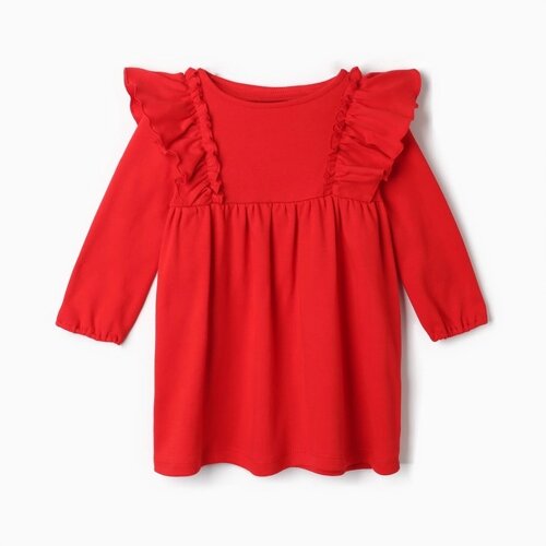 Платье детское с рюшами KAFTAN р. 32 (110-116 см) красный