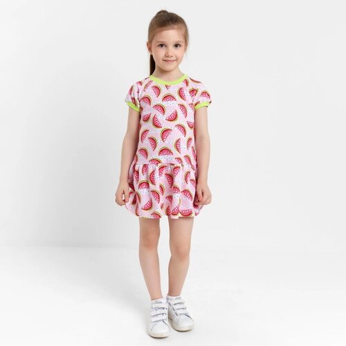 Платье для девочки, цвет розовый/арбузы, рост 92 см