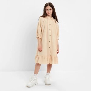 Платье для девочки MINAKU цвет светло-бежевый, рост 140 см