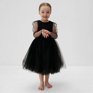 Платье нарядное детское MINAKU: PartyDress, цвет чёрный, рост 116 см