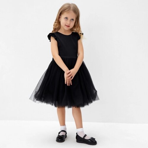 Платье нарядное детское MINAKU: PartyDress, цвет чёрный, рост 116 см