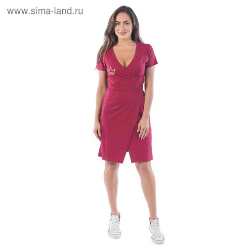 Платье с запахом «Корона», размер 48, цвет бордовый