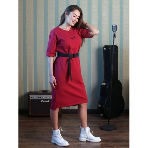 Платье женское self, размер 46, цвет бордовый