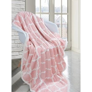 Плед Pink dreams, размер 150х200 см, вензеля, розовый
