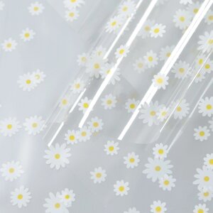 Пленка для цветов "Маргаритка" белый+желтый 0,7 х 8.2 м, 40мкм