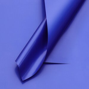 Пленка для цветов тонированная, матовая, королевский синий, 57 х 57 1 см, 65 мкм