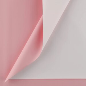 Плёнка для цветов упаковочная пудровая двухсторонняя «Нежно-розовый + белый», 50 мкм, 0.5 х 9 м
