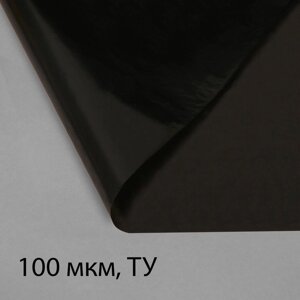 Плёнка полиэтиленовая, техническая, 100 мкм, чёрная, длина 10 м, ширина 3 м, рукав (1.5 м 2), Эконом 50%Greengo
