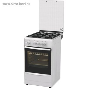 Плита Darina 1B GM 341 107 W, газовая, 4 конфорки, 50 л, газовая духовка, белая