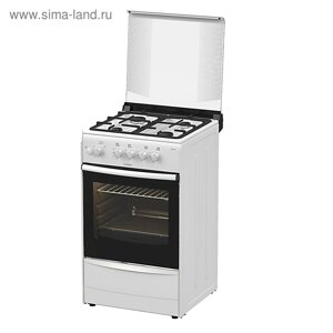 Плита Darina 1B1 GM 441 018 W, газовая, 4 конфорки, 50 л, газовая духовка, белая