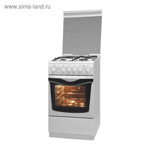 Плита De Luxe 506031.00 ГЭ, комбинированная, 4 конфорки , 54 л, электрическая духовка, белая