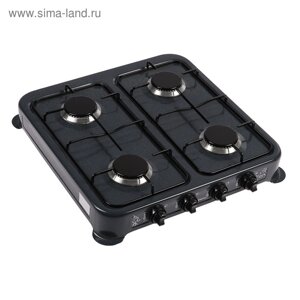 Плитка газовая HOMESTAR HS-1204, 4 конфорки, черная