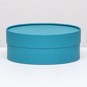 Подарочная коробка "Нежность" сине-травяной, завальцованная без окна, 21 х 8 см