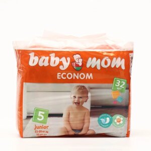 Подгузники для детей «Baby Mom» Econom 5,11-25 кг), 32 шт