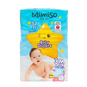 Подгузники одноразовые для детей MIMISO 3/М 4-9 кг 52шт