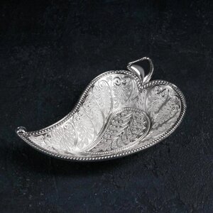 Подставка для фруктов «Лист серебро», 22122,5 см, цвет серебряный