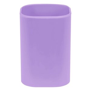 Подставка-стакан для канцелярии СТАММ "Фаворит", пластик, квадратная, фиолетовая