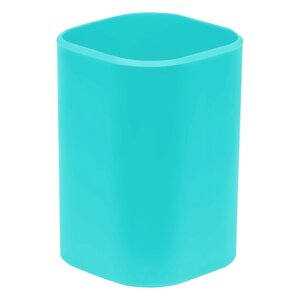 Подставка-стакан для канцелярии СТАММ "Фаворит", пластик, квадратная, мятная