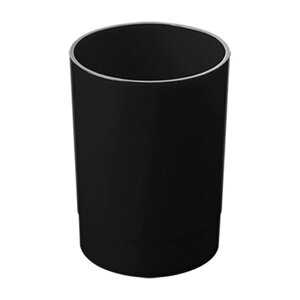 Подставка-стакан для канцелярии СТАММ "Лидер", пластиковый, круглый, черный