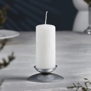 Подсвечник "Гадальный Н" металл на одну свечу, 7,3х3 см, серебро