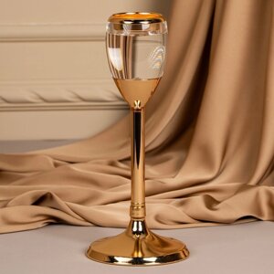 Подсвечник металл, стекло на 1 свечу «Безмятежность», цвет золото 11 х 11 х 25.5 см