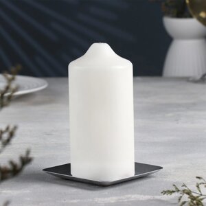 Подсвечник "Тарелка квадратная" металл на одну свечу, 10х1,1 см, серебро