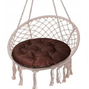 Подушка круглая на кресло непромокаемая D60 см, цвет коричневый грета 20%полиэстер 80%