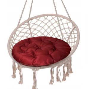 Подушка круглая на кресло непромокаемая D60 см, цвет красный, грета 20%полиэстер 80%