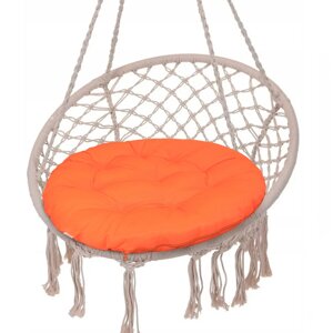 Подушка круглая на кресло непромокаемая D60 см, цвет оранжевый, грета 20%полиэстер 80%