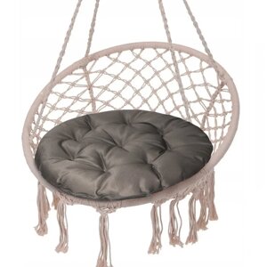 Подушка круглая на кресло непромокаемая D60 см, цвет серый, грета 20%полиэстер 80%