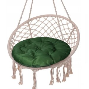 Подушка круглая на кресло непромокаемая D60 см, ярко-зеленый, файбер, грета хл20%пэ80%