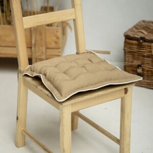 Подушка на стул «Ибица», размер 40х40 см, цвет горчичный