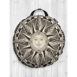 Подушка сидушка «Средневековое солнце», декоративная, d = 52 см
