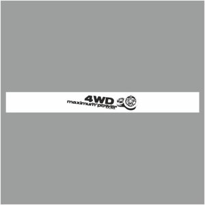 Полоса на лобовое стекло "4WD", белая, 160 х 17 см