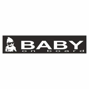 Полоса на лобовое стекло "Baby on Board", черная, 1600 х 170 мм