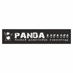 Полоса на лобовое стекло "Bad Panda racing ", черная, 1220 х 270 мм