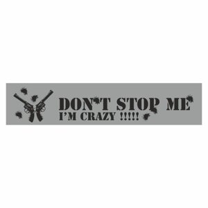 Полоса на лобовое стекло "Don't stop me. I'm crazy", серебро, 1600 х 170 мм