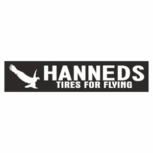 Полоса на лобовое стекло "HANNEDS tires for flying", черная, 1220 х 270 мм