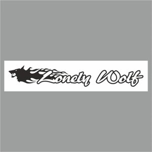 Полоса на лобовое стекло "Lonely Wolf", белая, 1220 х 270 мм