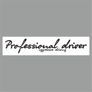 Полоса на лобовое стекло "Professional driverf", белая, 1600 х 170 мм